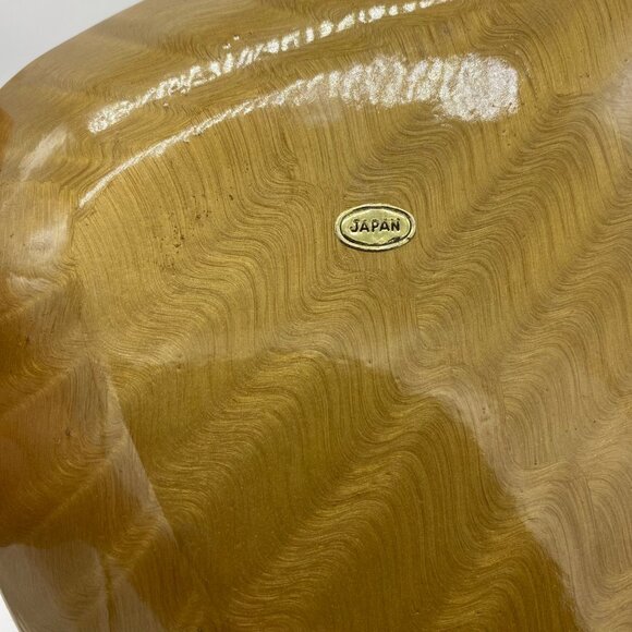 Vintage Japanese Lacquerware Gold Triangle Tray With Bamboo & Butterfly Design - Picture 9 of 14